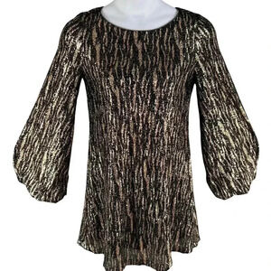 Betsy Adam Womens 10 Metallic Sequined Long Sleeve Mini Cocktail Party Dress